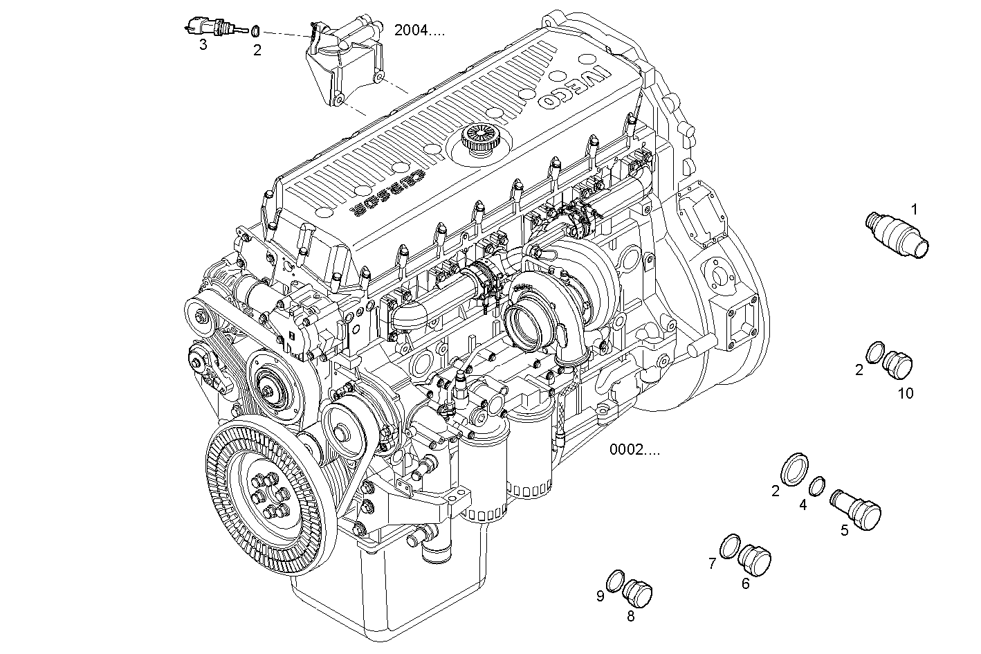 SENSORS - F3AE9687B*E001 CURSOR 10 - TIER 3 parts diagram