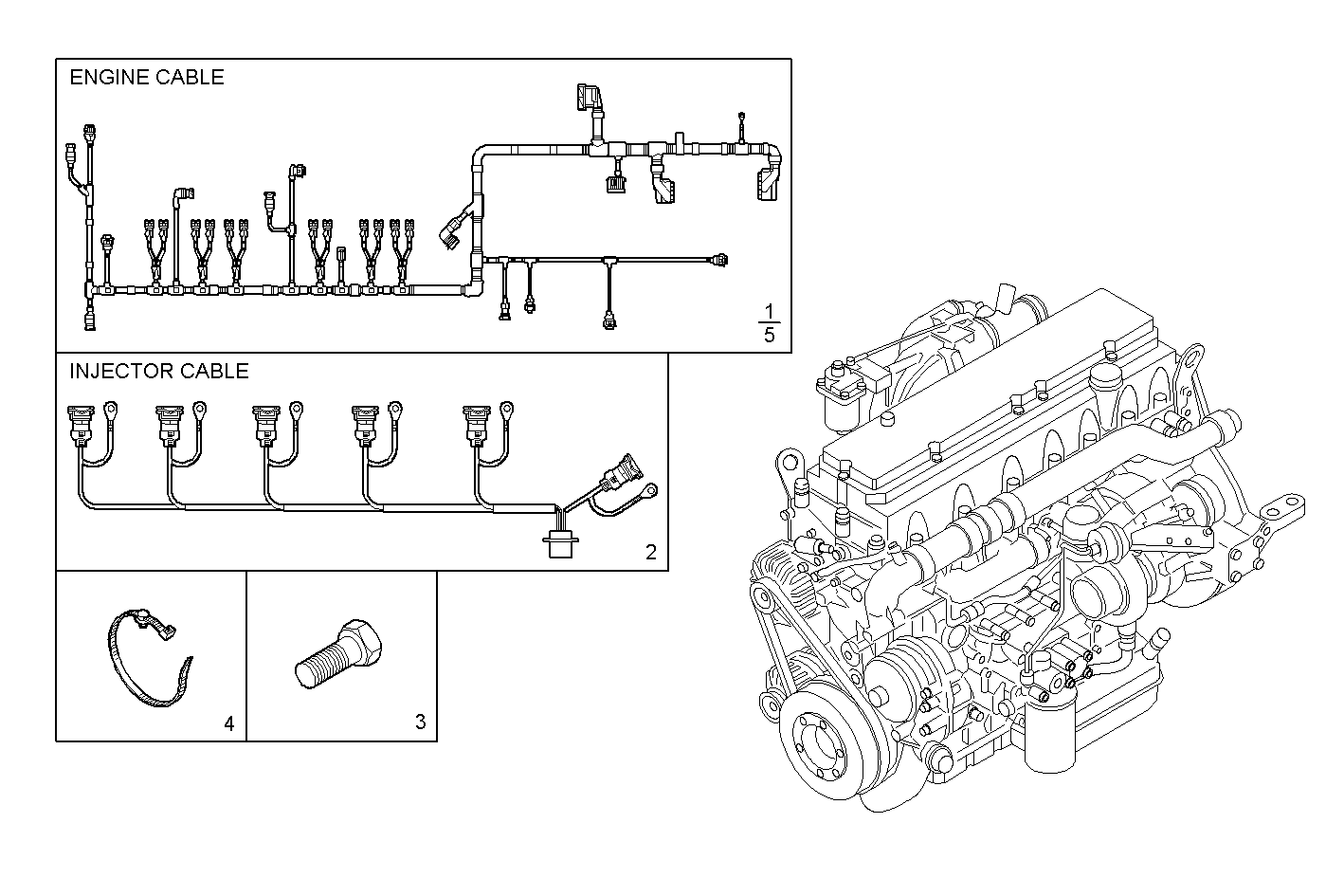 ENGINE CABLE - F2BE0642A*A003 CURSOR 8 CNG parts diagram