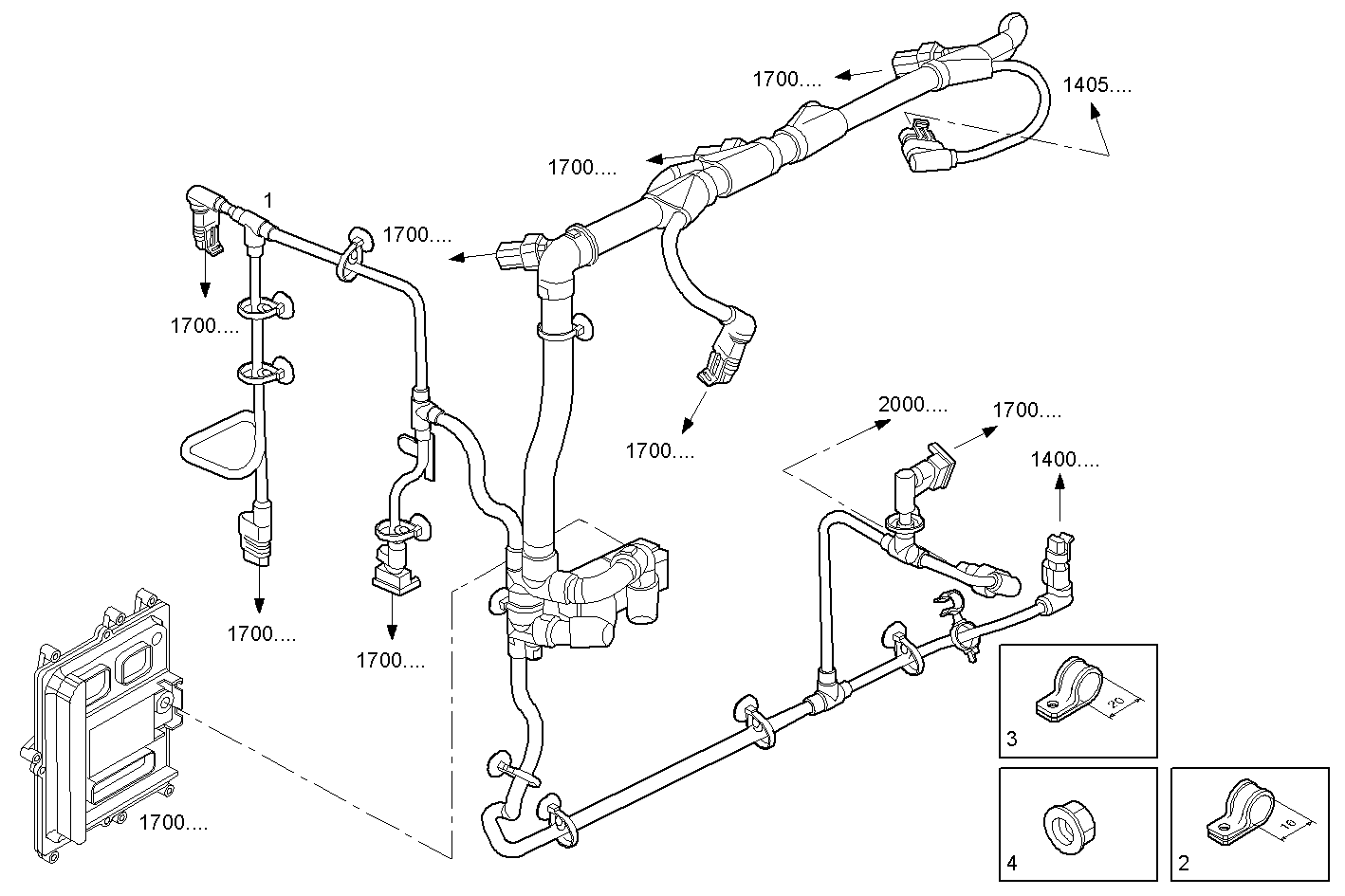ENGINE CABLE - N67ENTX20.00 NEF 6 electron. - TIER 3 parts diagram