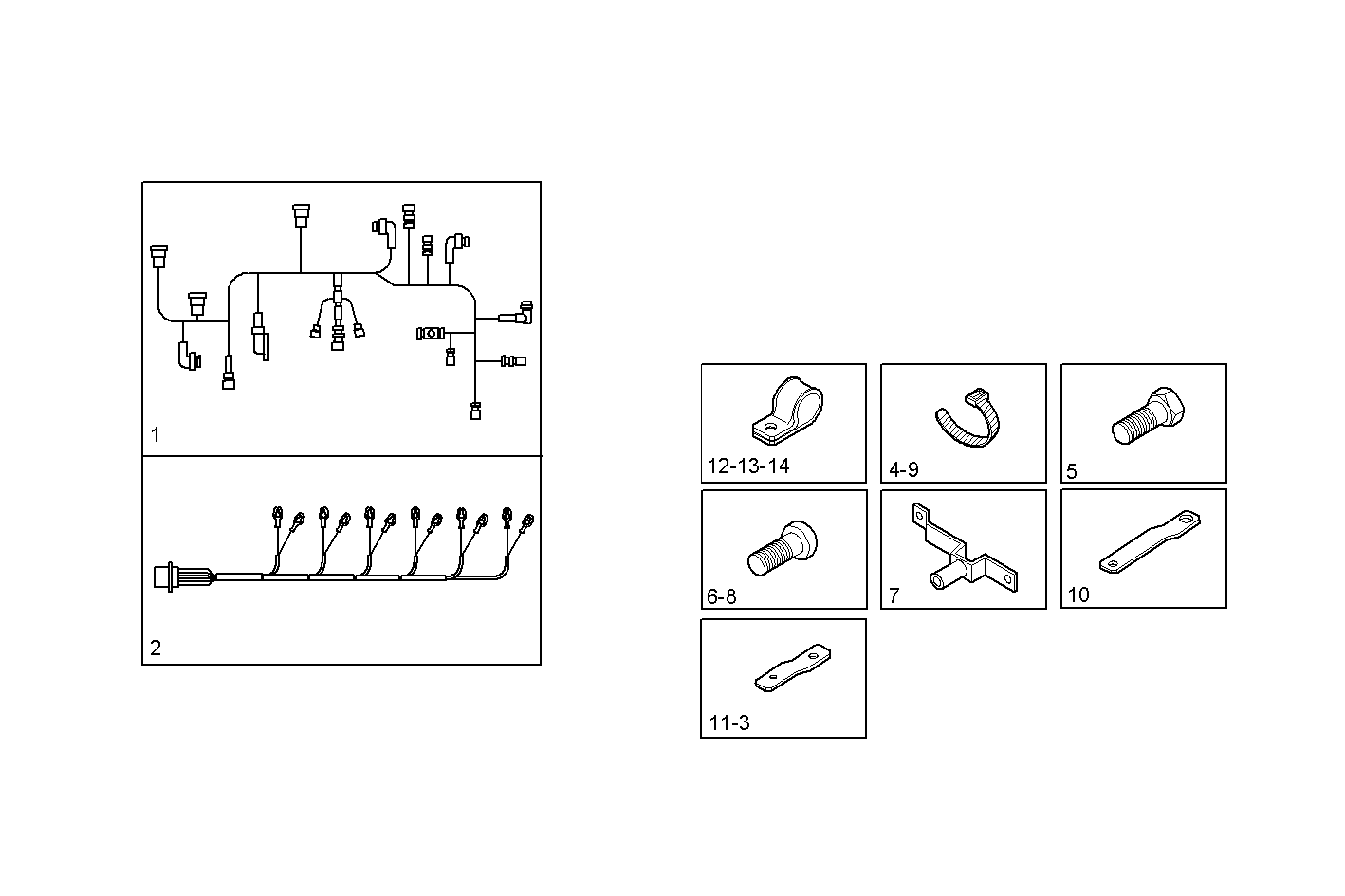 ENGINE CABLE - F3BE9685A*E001 CURSOR 13 - TIER 3 parts diagram