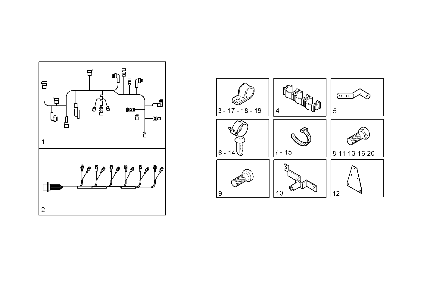 ENGINE CABLE - F4AE0481A*C103 NEF 4 electron. - EURO 3 parts diagram