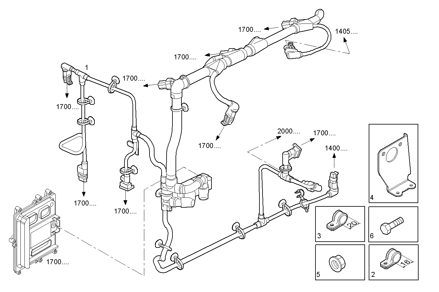 ENGINE CABLE - F4AE3682E*P101 NEF 6 electron. - EURO 4 parts diagram