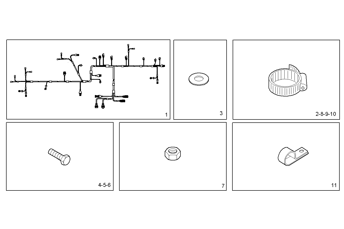 ENGINE CABLE - N67ENTM45.10 NEF 6 electron. parts diagram