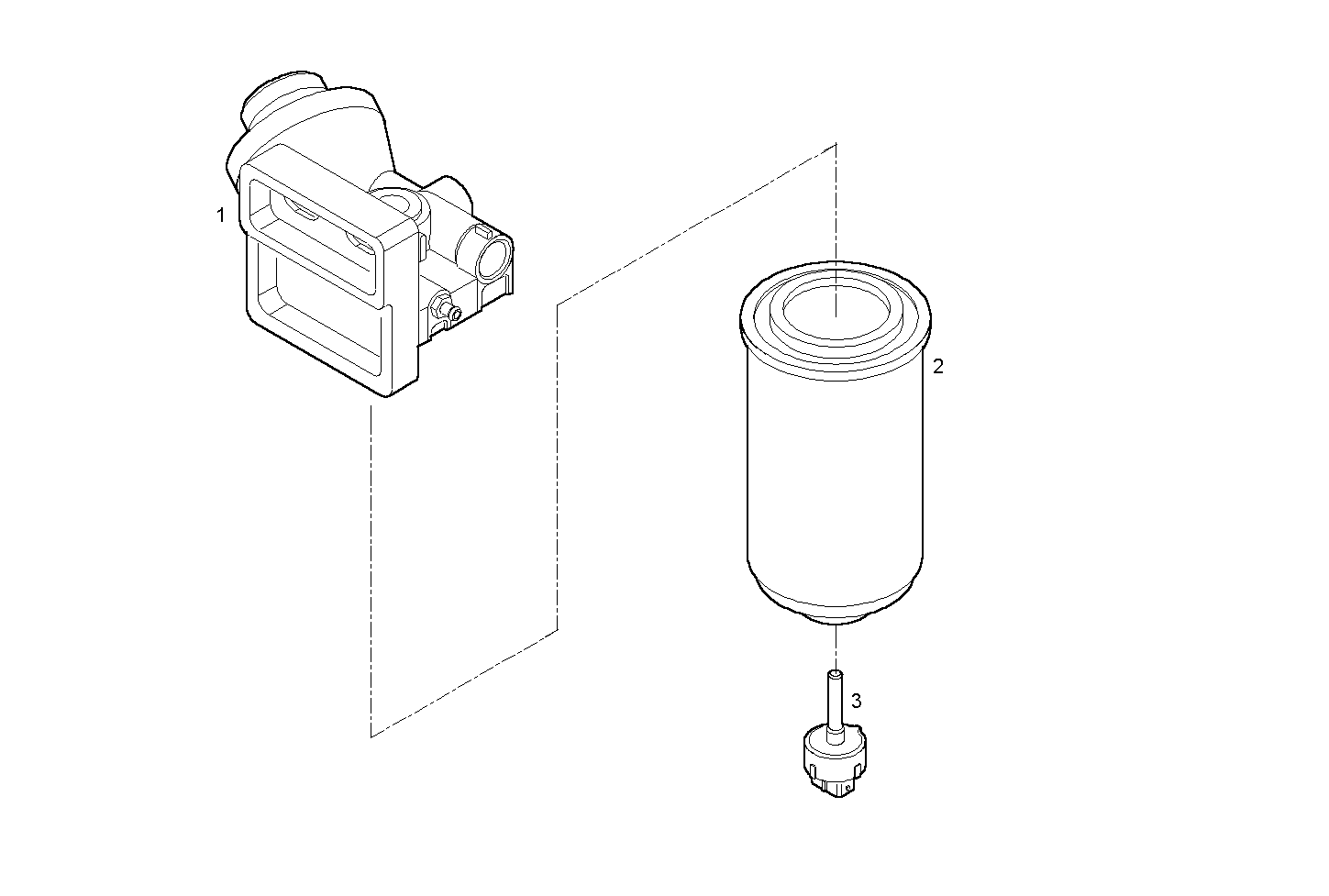 FUEL FILTER - F4AE0681D*C150 NEF 6 electron. - EURO 3 parts diagram