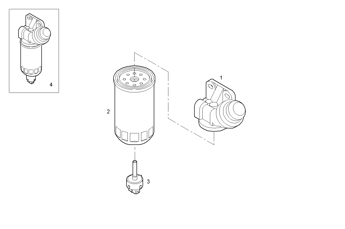 FUEL FILTER - F4AE0684B*D103 NEF 6 electron. - TIER 2 parts diagram