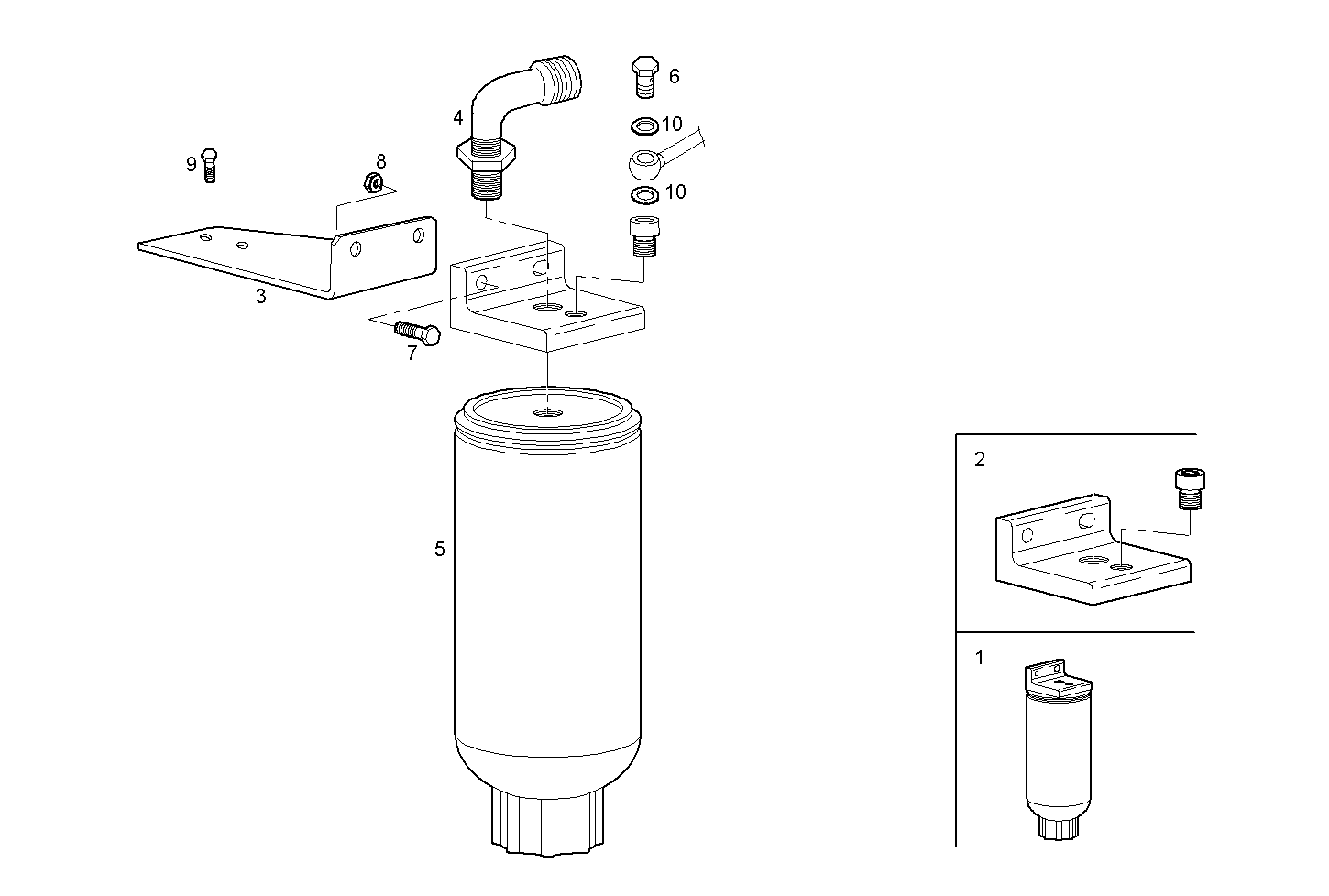 FUEL FILTER - N67MNSM22.10 NEF 6 mechanic. parts diagram