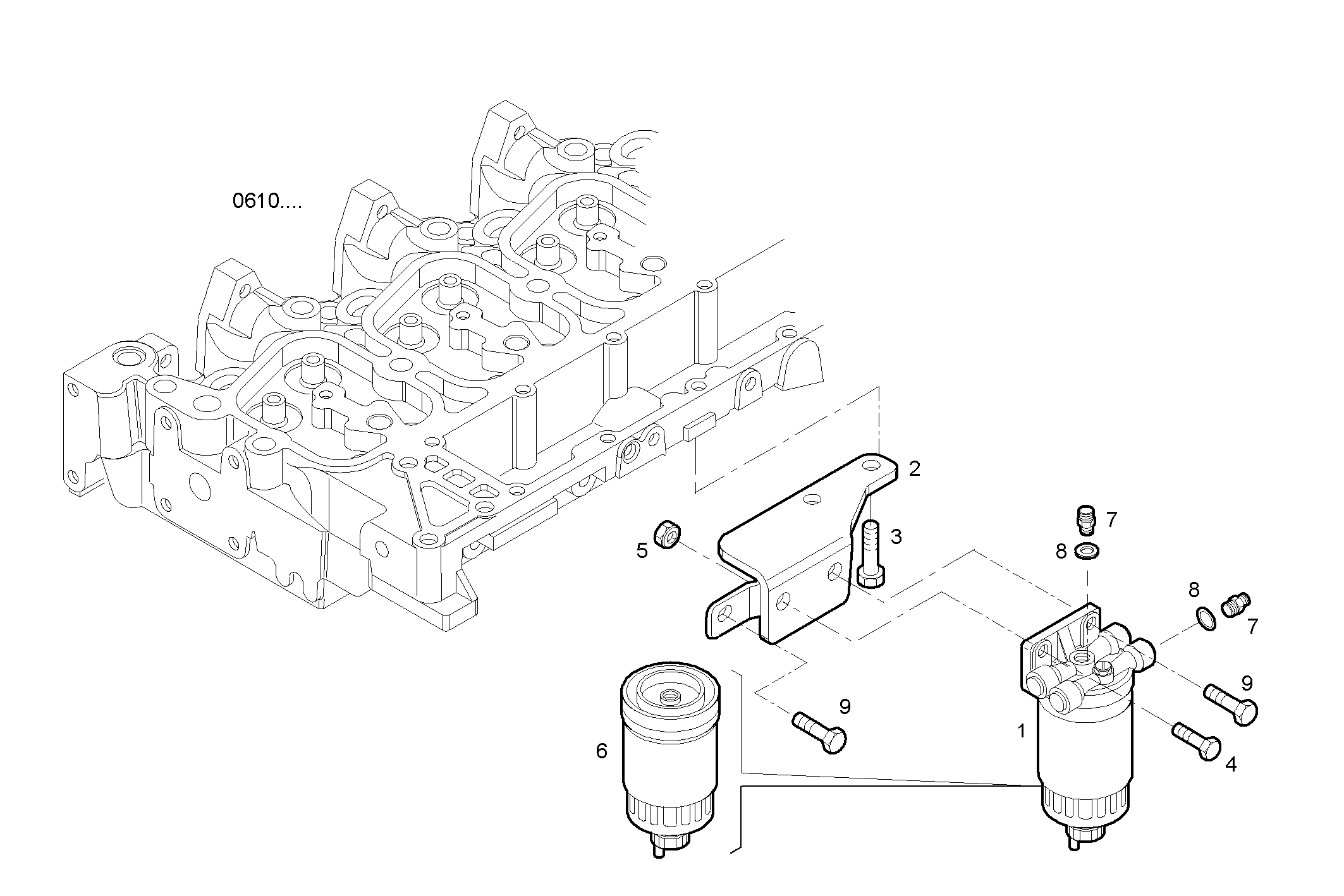 FUEL FILTER - F4GE0404B*D650 NEF 4 mechanic. - TIER 2 parts diagram