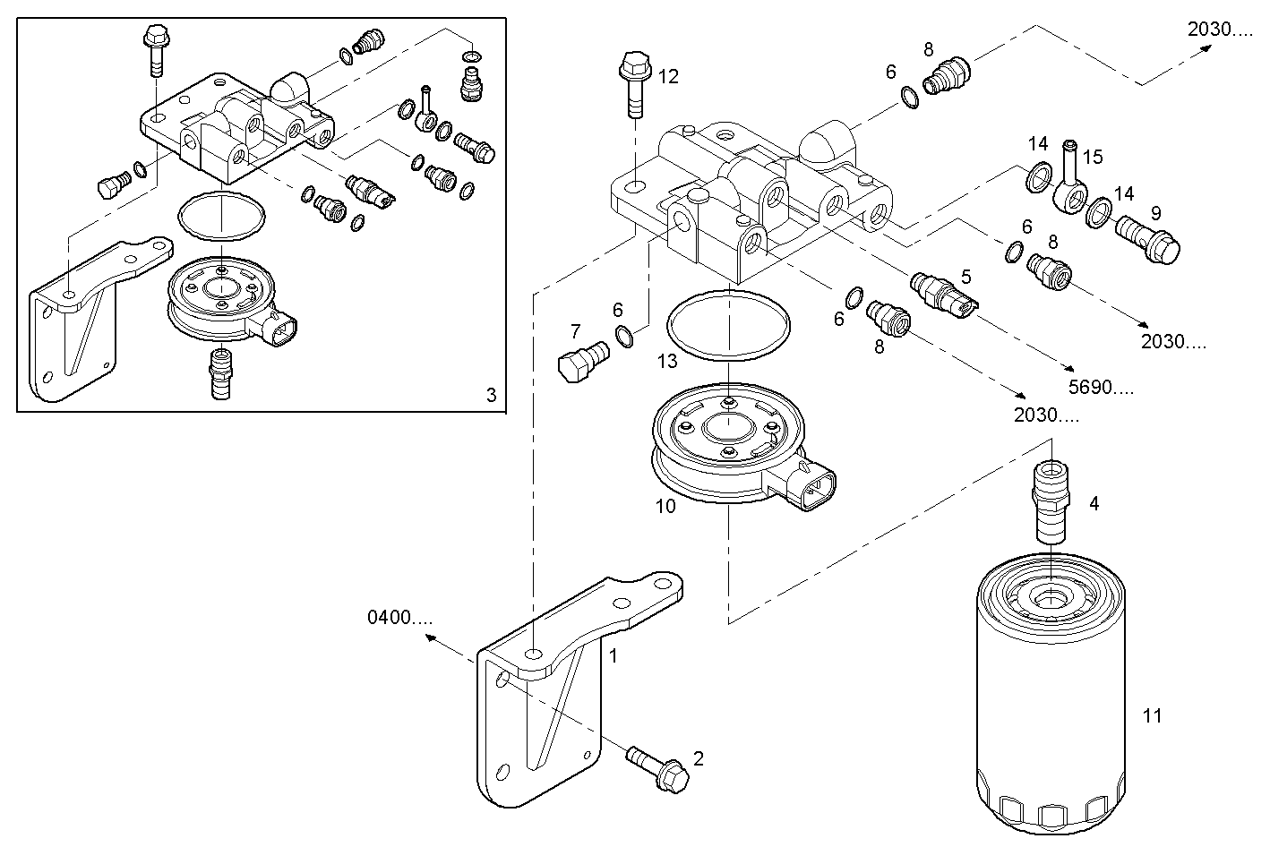 FUEL FILTER - N60ENTF40.00 NEF 6 electron. parts diagram