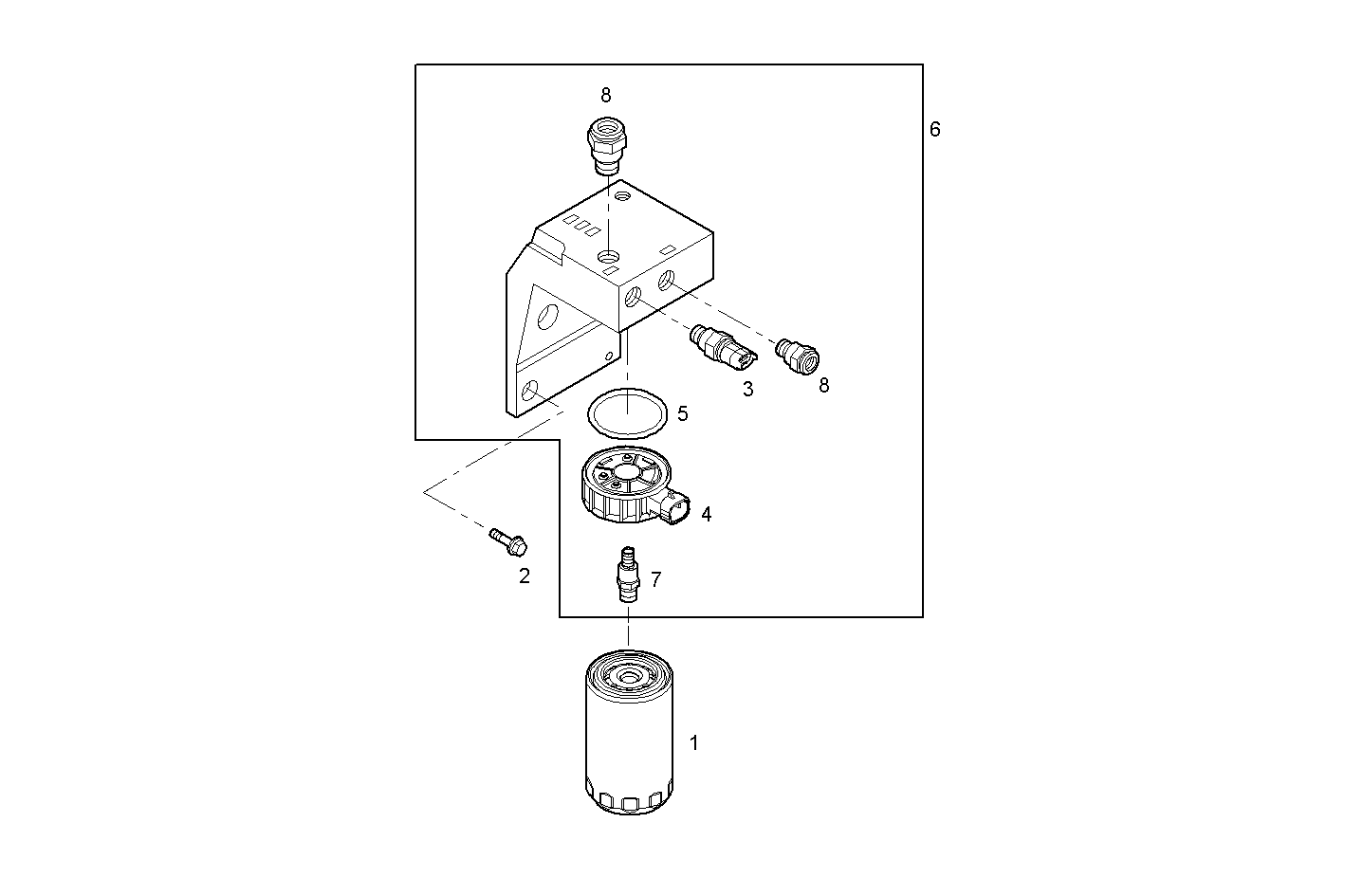 FUEL FILTER - F4AE3481D*P103 NEF 4 electron. - EURO 4 parts diagram