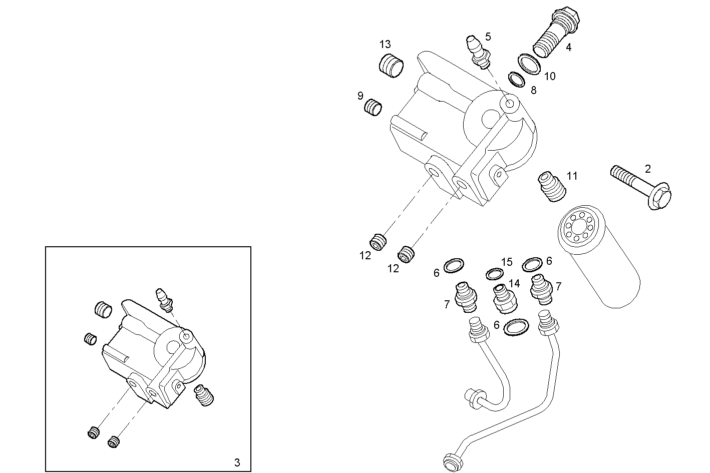 FUEL FILTER SUPPORT - F2BE0687C*B301 CURSOR 8 - TIER 2 parts diagram