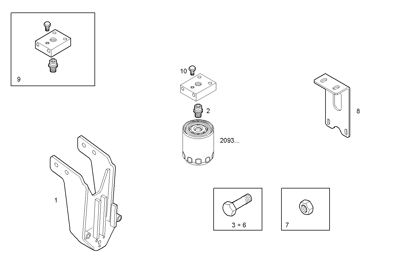 FUEL FILTER SUPPORT - F2BE0685A*B301 CURSOR 8 parts diagram