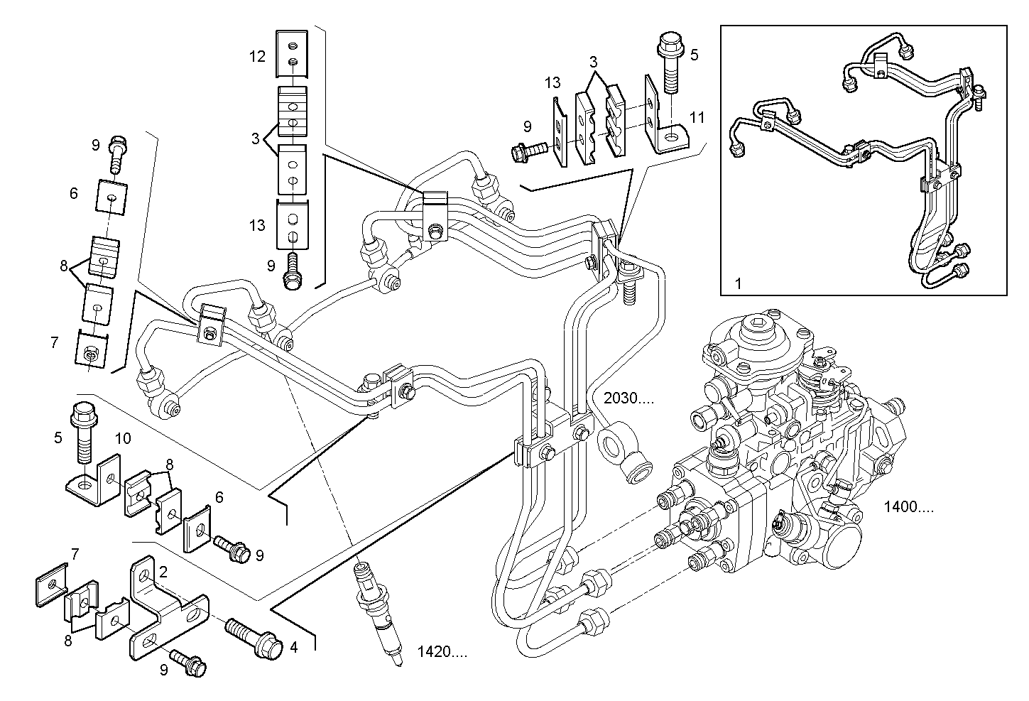 INJECTION PIPES - N45MNAE00.00A002 NEF 4 mechanic. - TIER 2 parts diagram