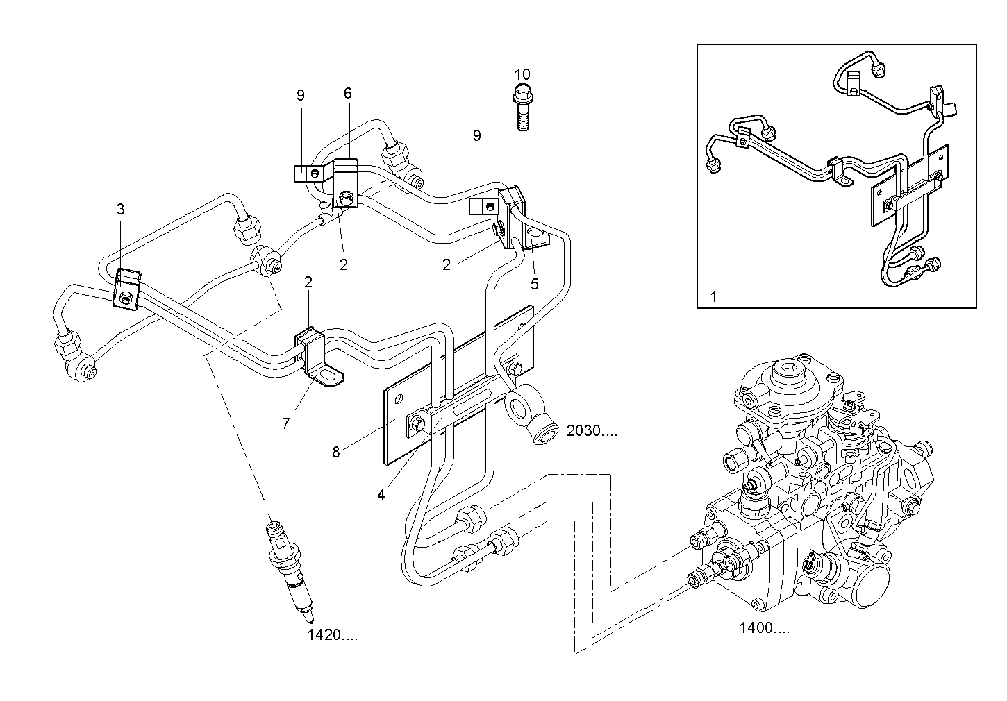 INJECTION PIPES - F4CE0304A*D600 NEF 3 - TIER 2 parts diagram