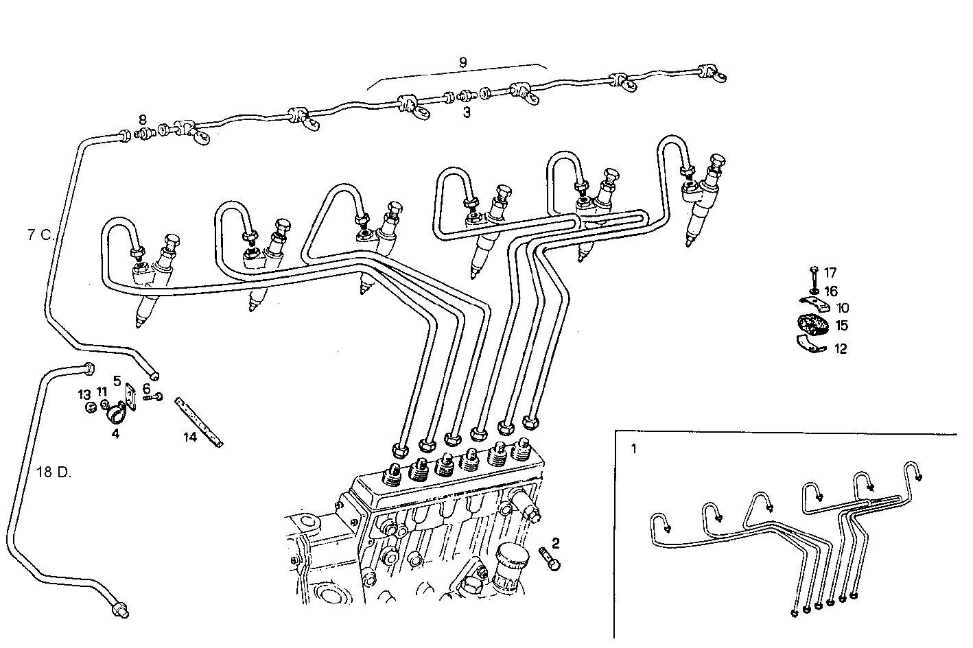 INJECTION PIPES - 8210M22.30 8210M22 parts diagram