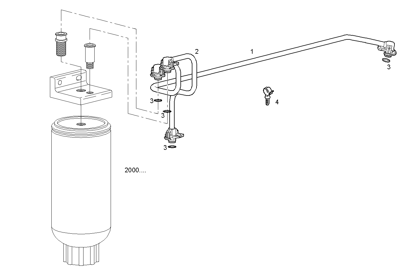FUEL LINES - F4CE0454A*D604 NEF 4 mechanic. - TIER 2 parts diagram