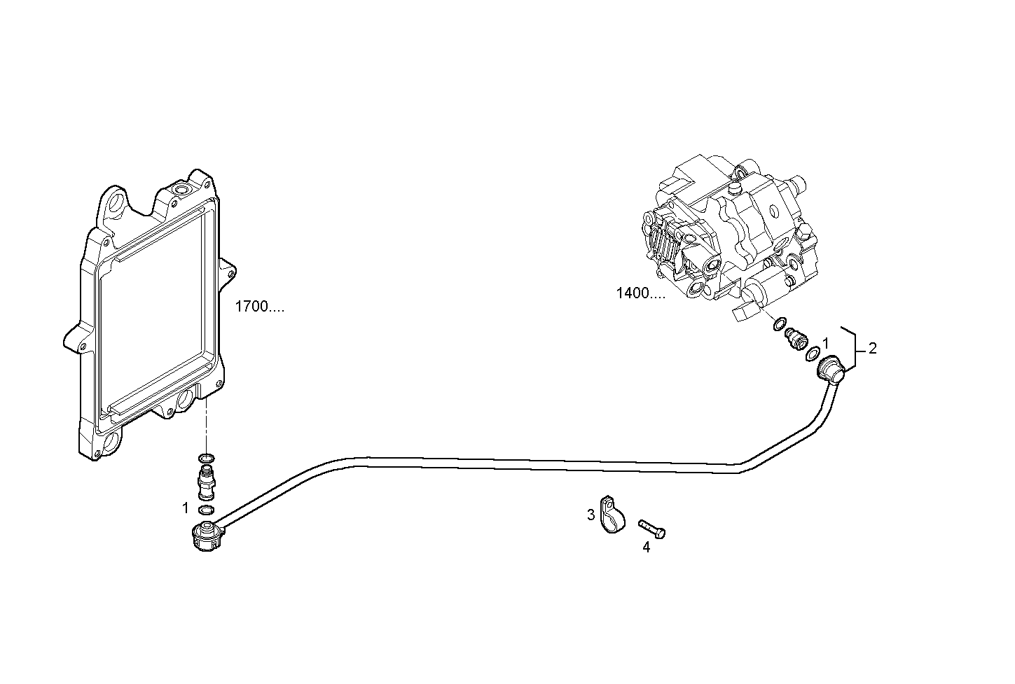 FUEL LINES - NEF60TE2.A005 NEF 6 electron. parts diagram