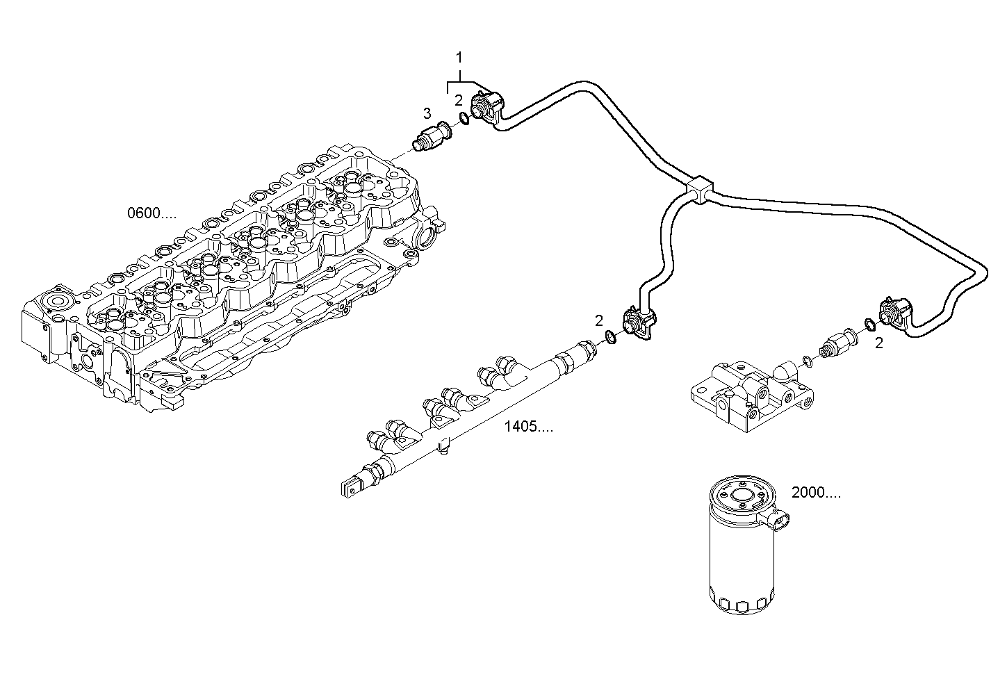 FUEL LINES - GENEF200E.A002 NEF 6 electron. parts diagram