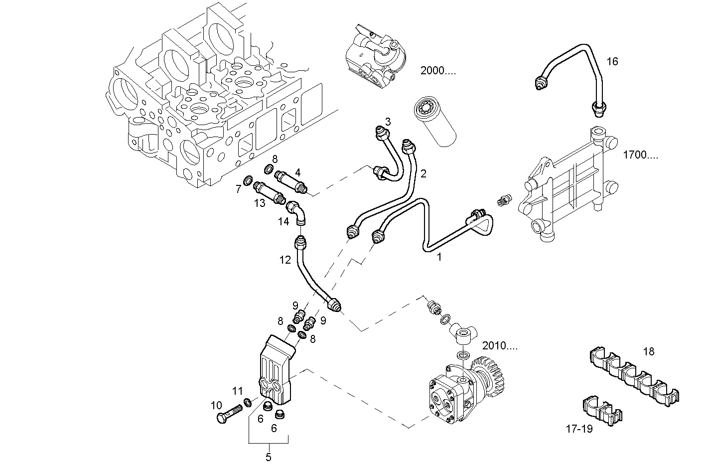 FUEL LINES - F2BE0684B*B131 CURSOR 8 - TIER 2 parts diagram