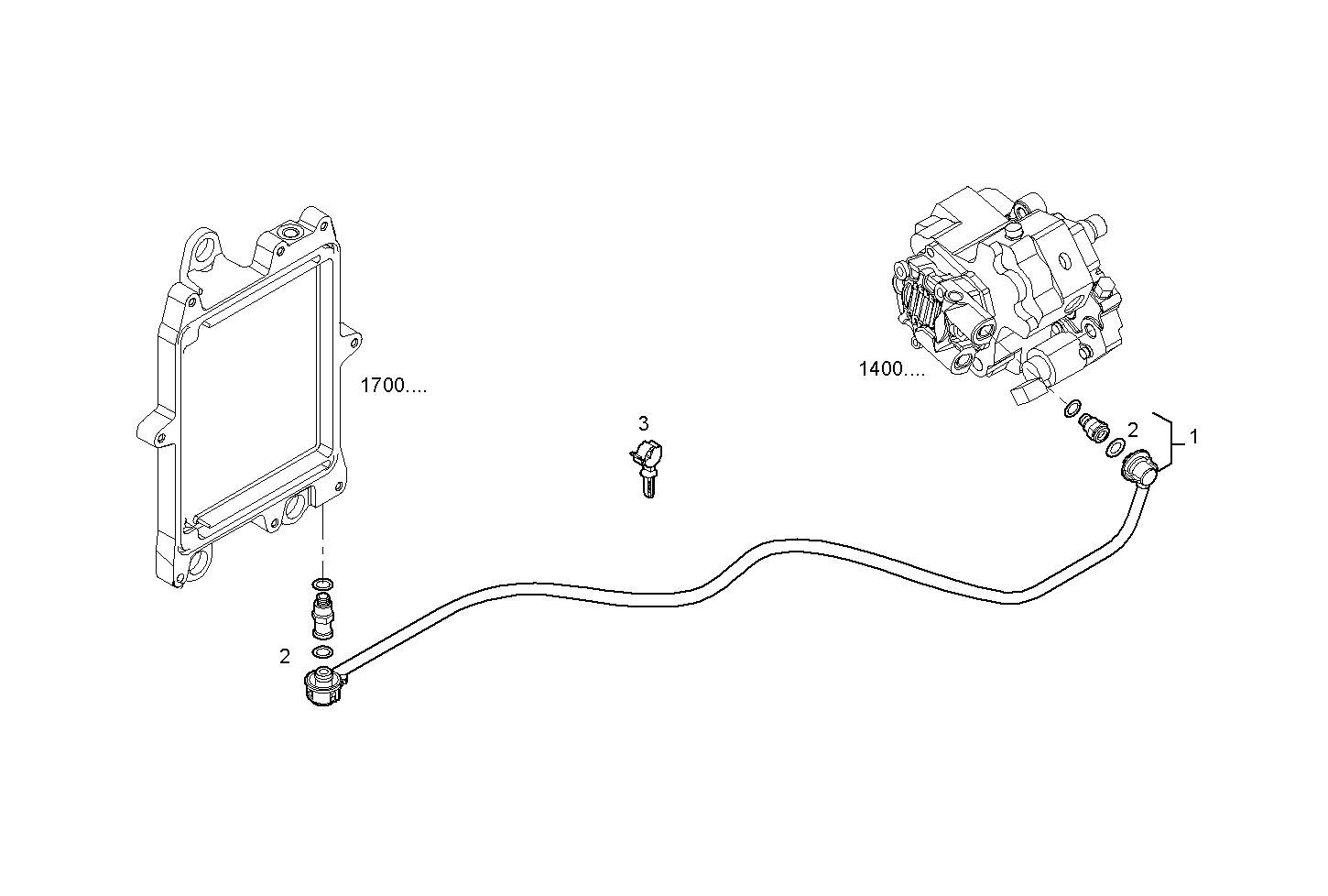 FUEL LINES - N40ENTC21.00A010 NEF 4 electron. - EURO 3 parts diagram