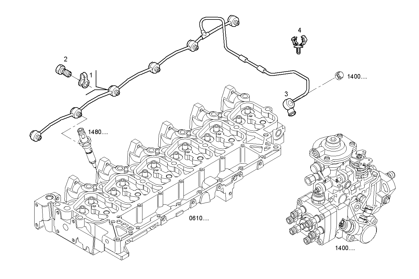 FUEL LINES - F4GE0684E*D650 NEF 6 mechanic. - TIER 2 parts diagram