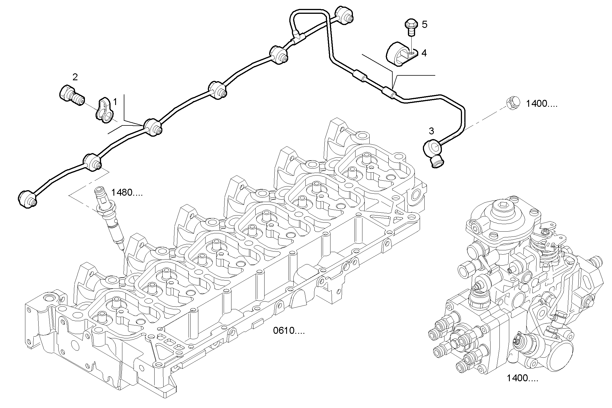 FUEL LINES - N67MNAE00.00A001 NEF 6 mechanic. - TIER 2 parts diagram