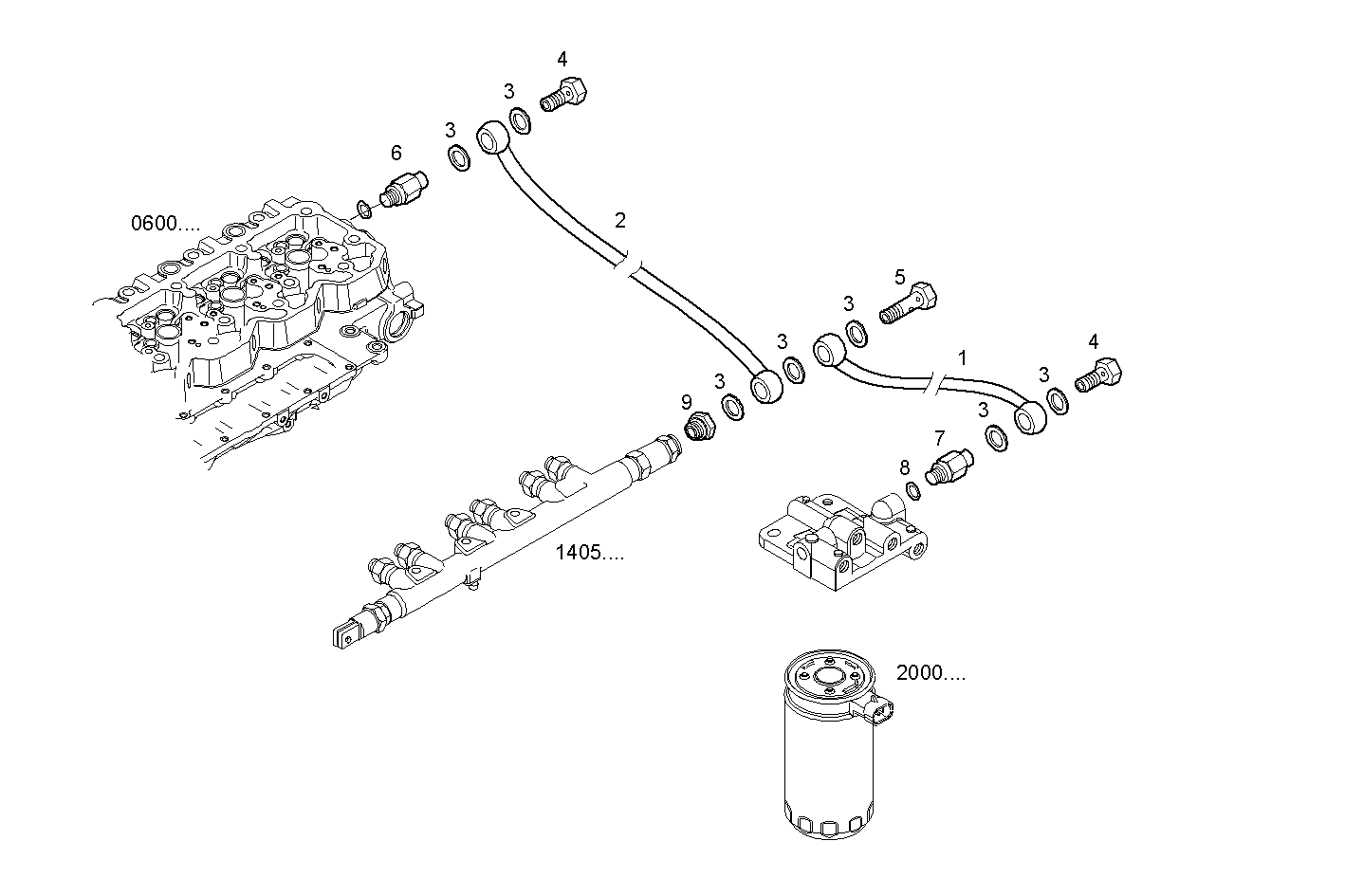 FUEL LINES - N60ENTM37.10 NEF 6 electron. parts diagram