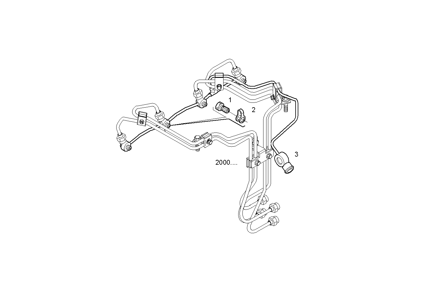 FUEL LINES - N45MSAD00.50 NEF 4 mechanic. - TIER 2 parts diagram