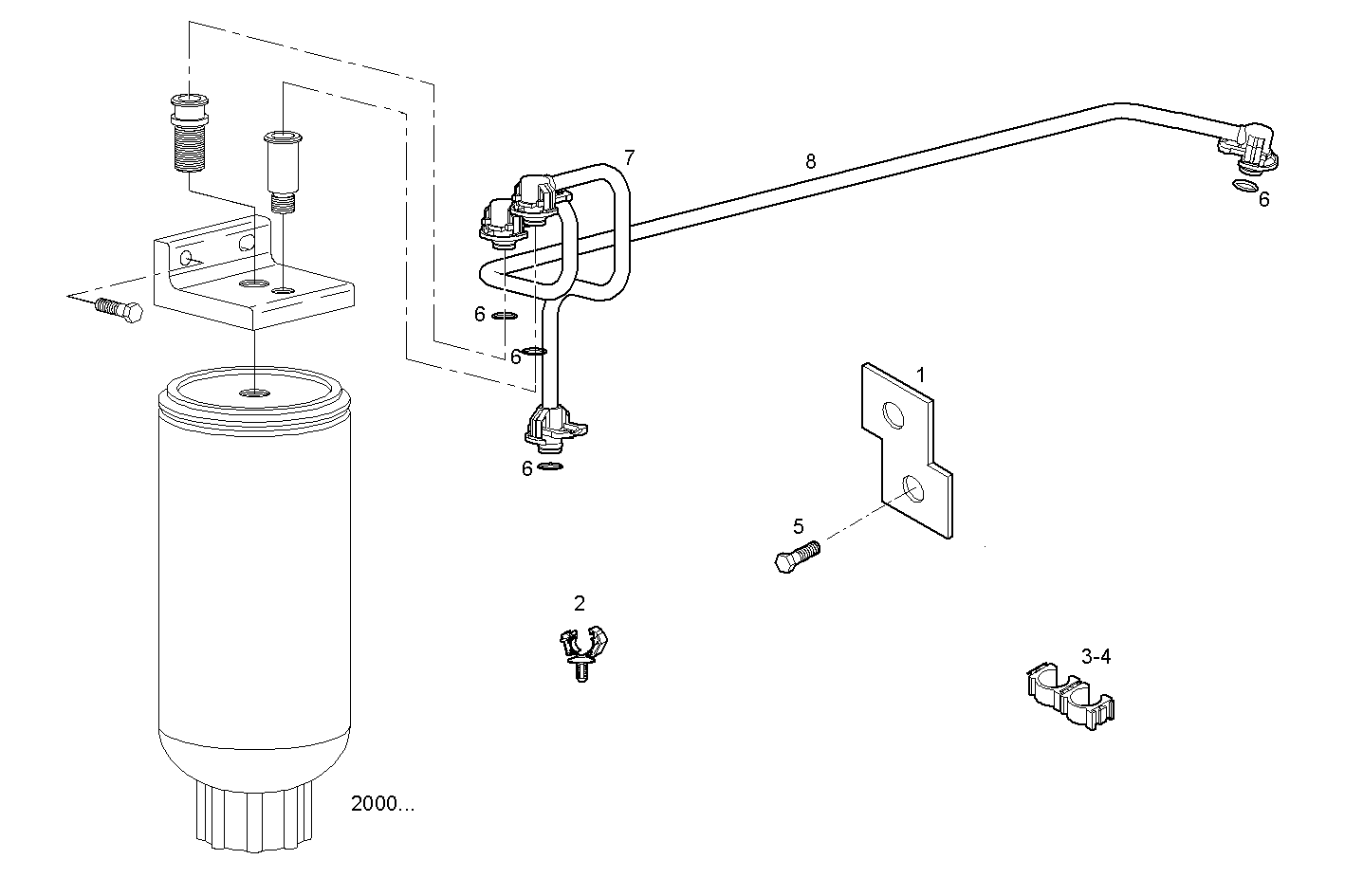 FUEL LINES - N67MSTD23.00A800 NEF 6 mechanic. - TIER 2 parts diagram