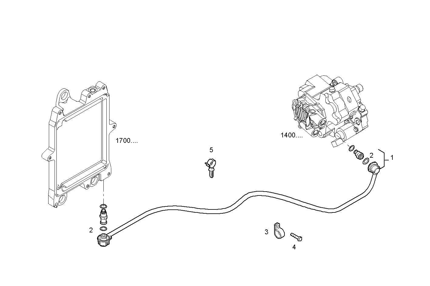 FUEL LINES - NEF60TE2.A005 NEF 6 electron. parts diagram