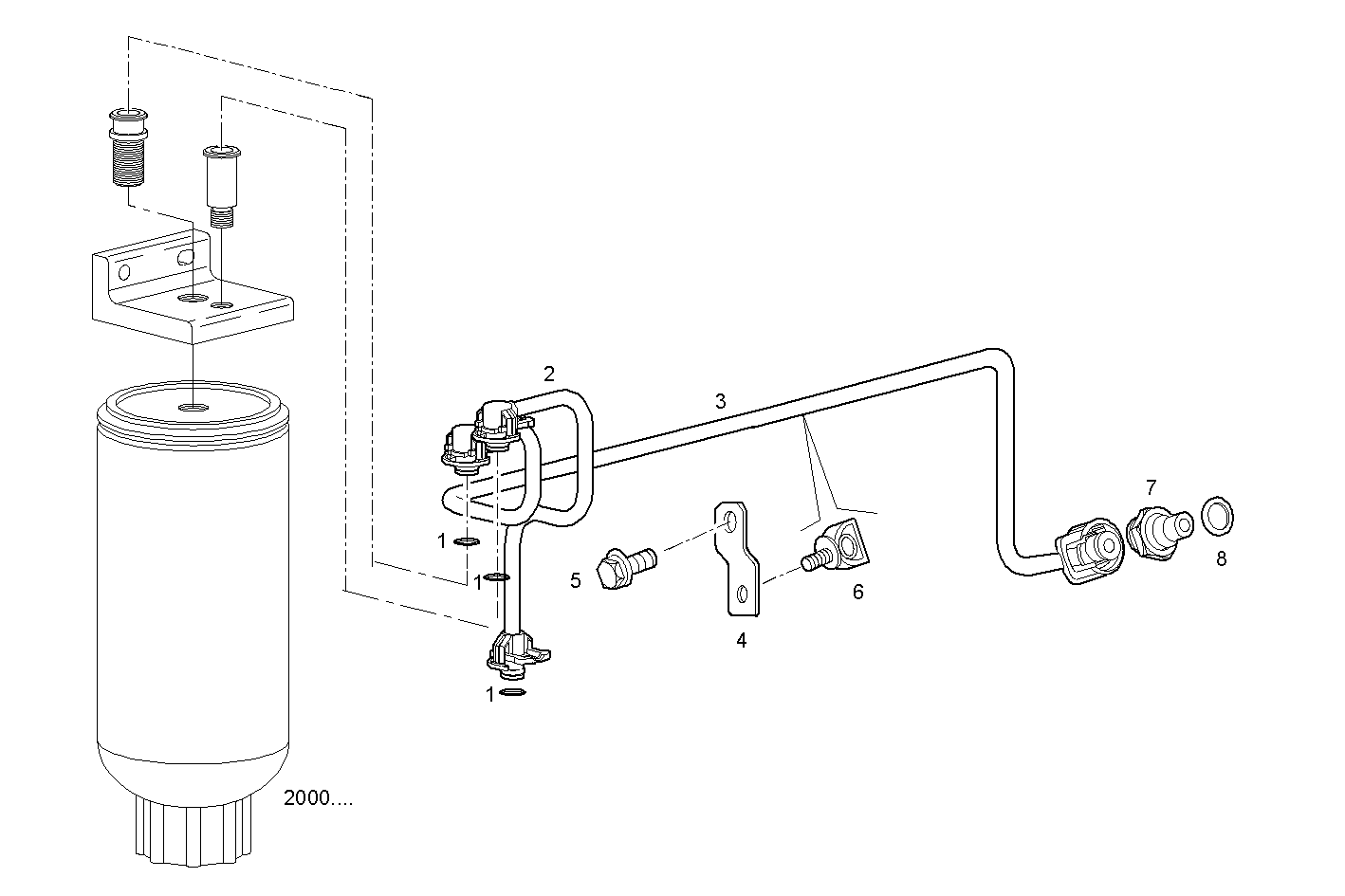 FUEL LINES - NEF67SM2.A002 NEF 6 mechanic. parts diagram