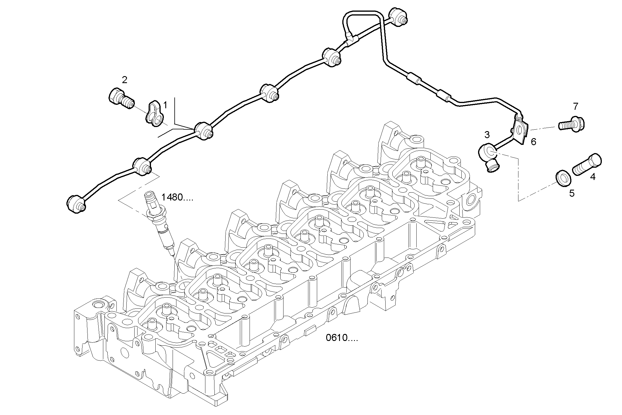 FUEL LINES - GENEF125M.A002 NEF 6 mechanic. parts diagram