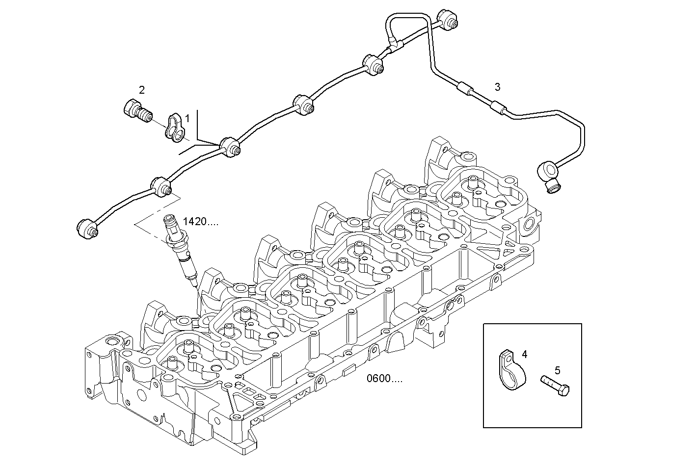 FUEL LINES - NEF67TM2.A002 NEF 6 mechanic. - TIER 2 parts diagram