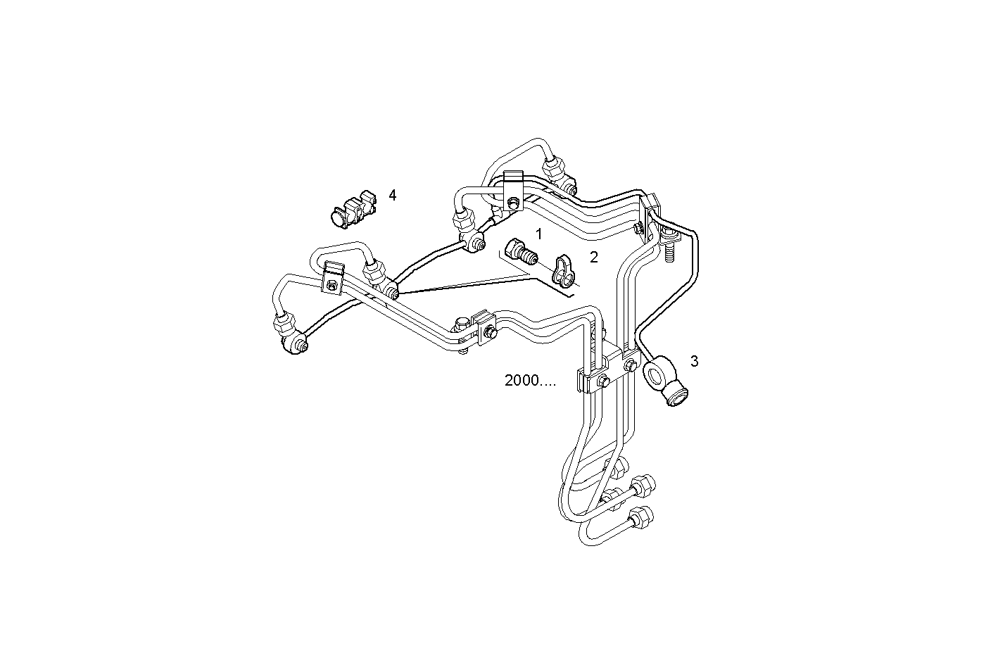 FUEL LINES - GENEF100M.A001 NEF 4 mechanic. parts diagram