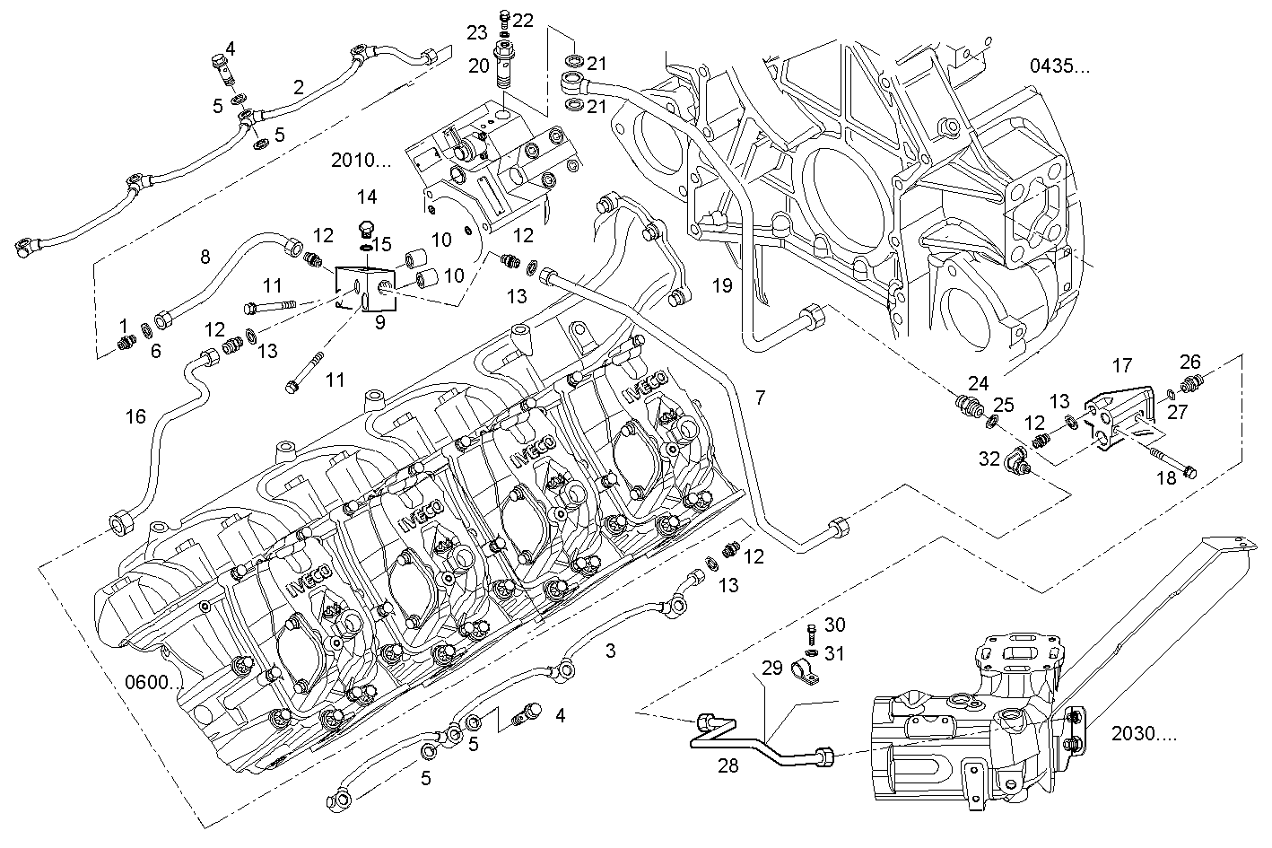 FUEL LINES - V08ENTM12.10A210 VECTOR 8 parts diagram