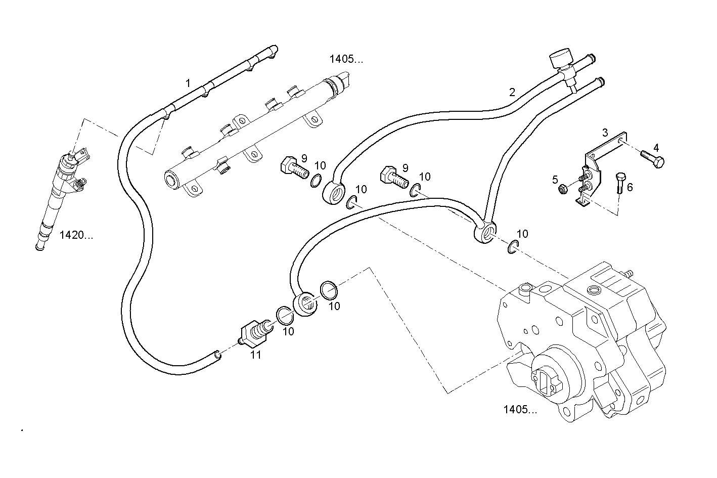 FUEL LINES - F1CE0481B*A001 SOFIM HPI 3.0L - EURO 3 parts diagram
