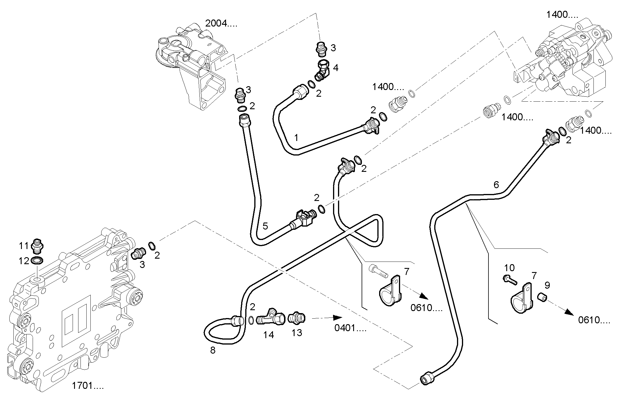 FUEL LINES - C87ENTX20.00A800 CURSOR 9 - TIER 3 parts diagram