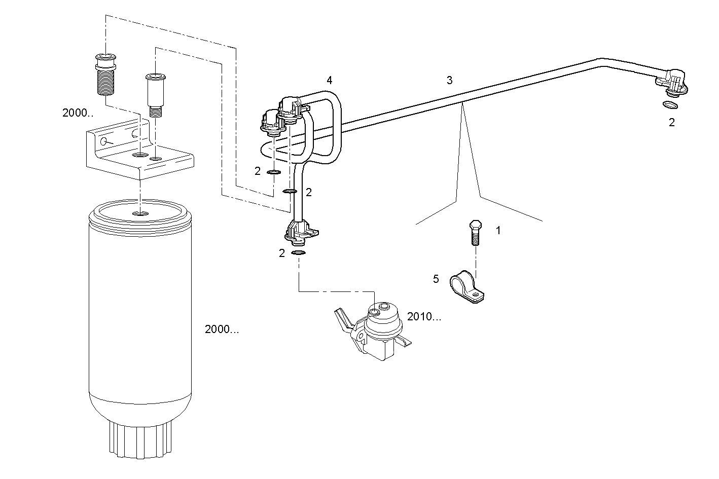 FUEL LINES - N45MSTD22.50A800 NEF 4 mechanic. - TIER 2 parts diagram