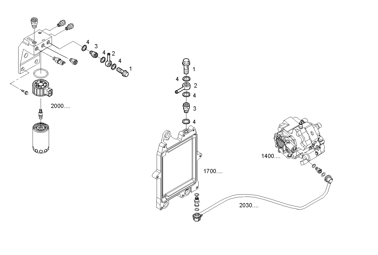 FUEL LINES - N40ENTD20.00A801 NEF 4 electron. - TIER 2 parts diagram