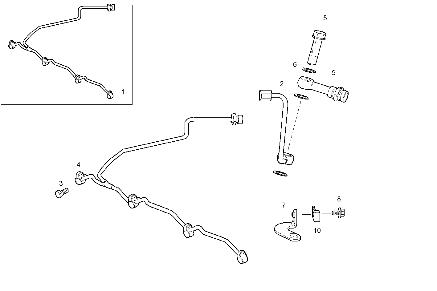 FUEL LINES - F4GE0487A*B600 NEF 4 mechanic. parts diagram