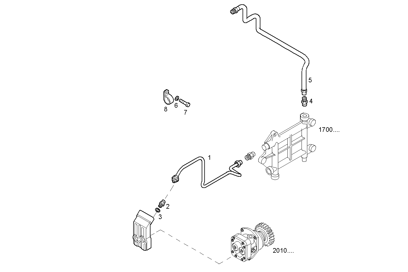 FUEL LINES - PUC78ENTD20.00A100 CURSOR 8 - TIER 2 parts diagram