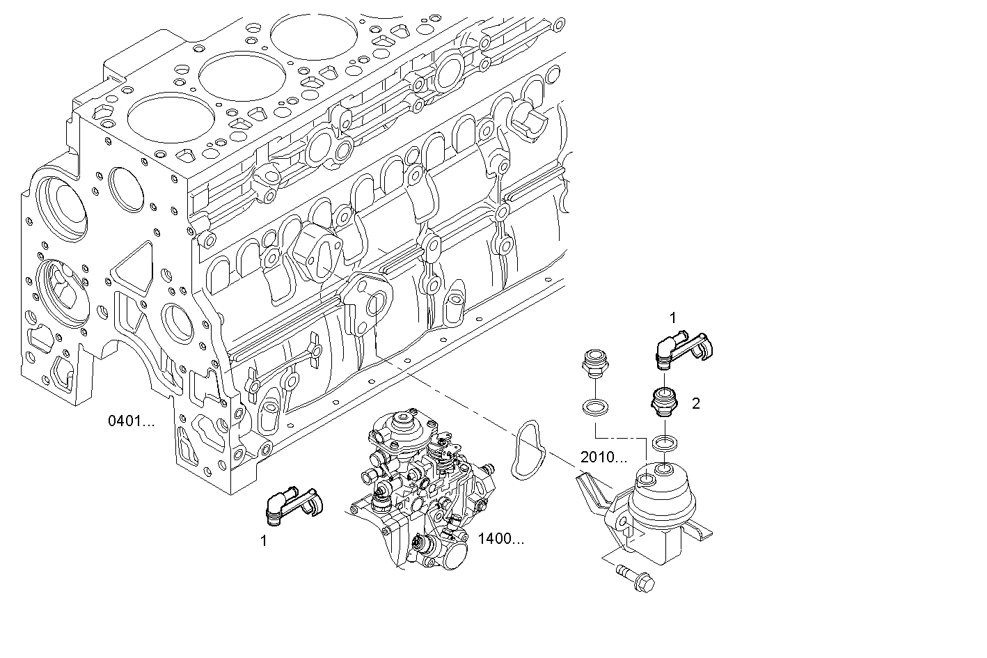 FUEL LINES - N67MNTE21.00A002 NEF 6 mechanic. - TIER 2 parts diagram