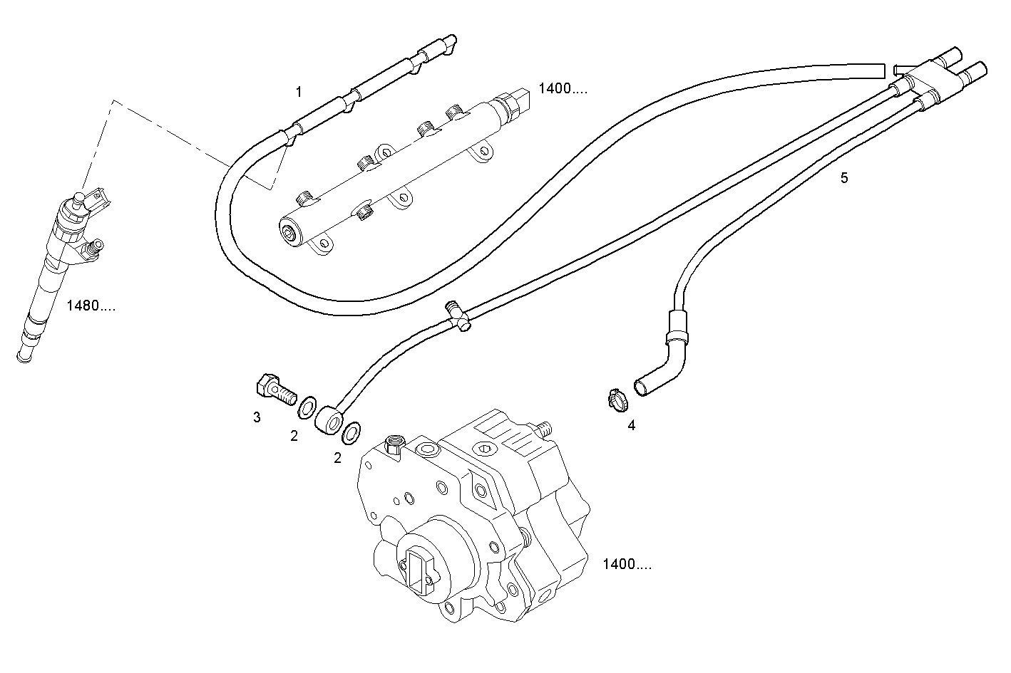 FUEL LINES - F1AE0481G*A001 SOFIM HPI 2.3L - EURO 4 parts diagram