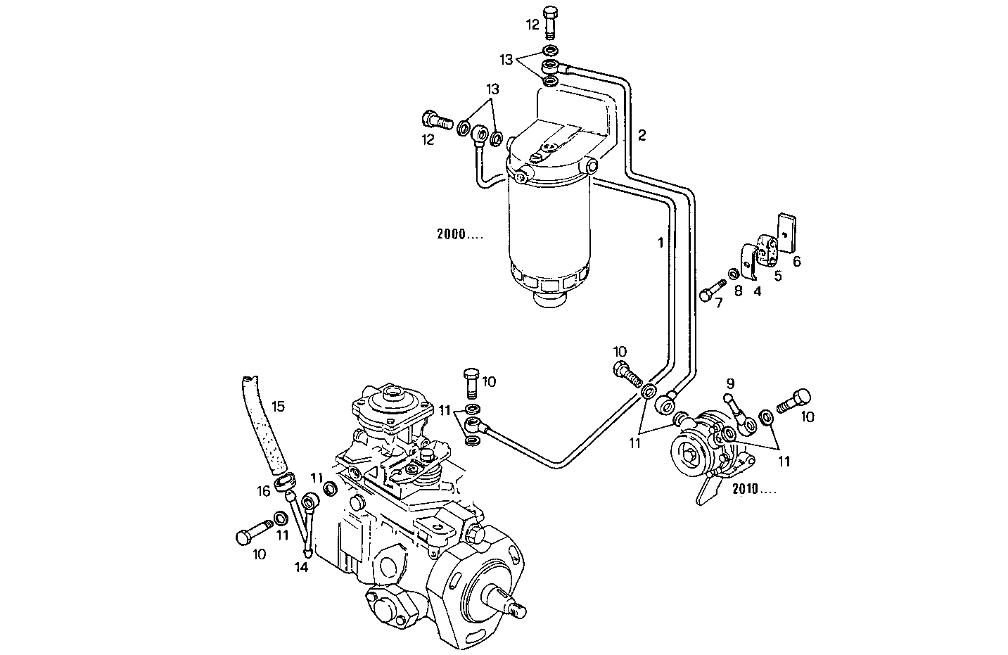 FUEL LINES - 8040SRM16.10 8040SRM16 parts diagram