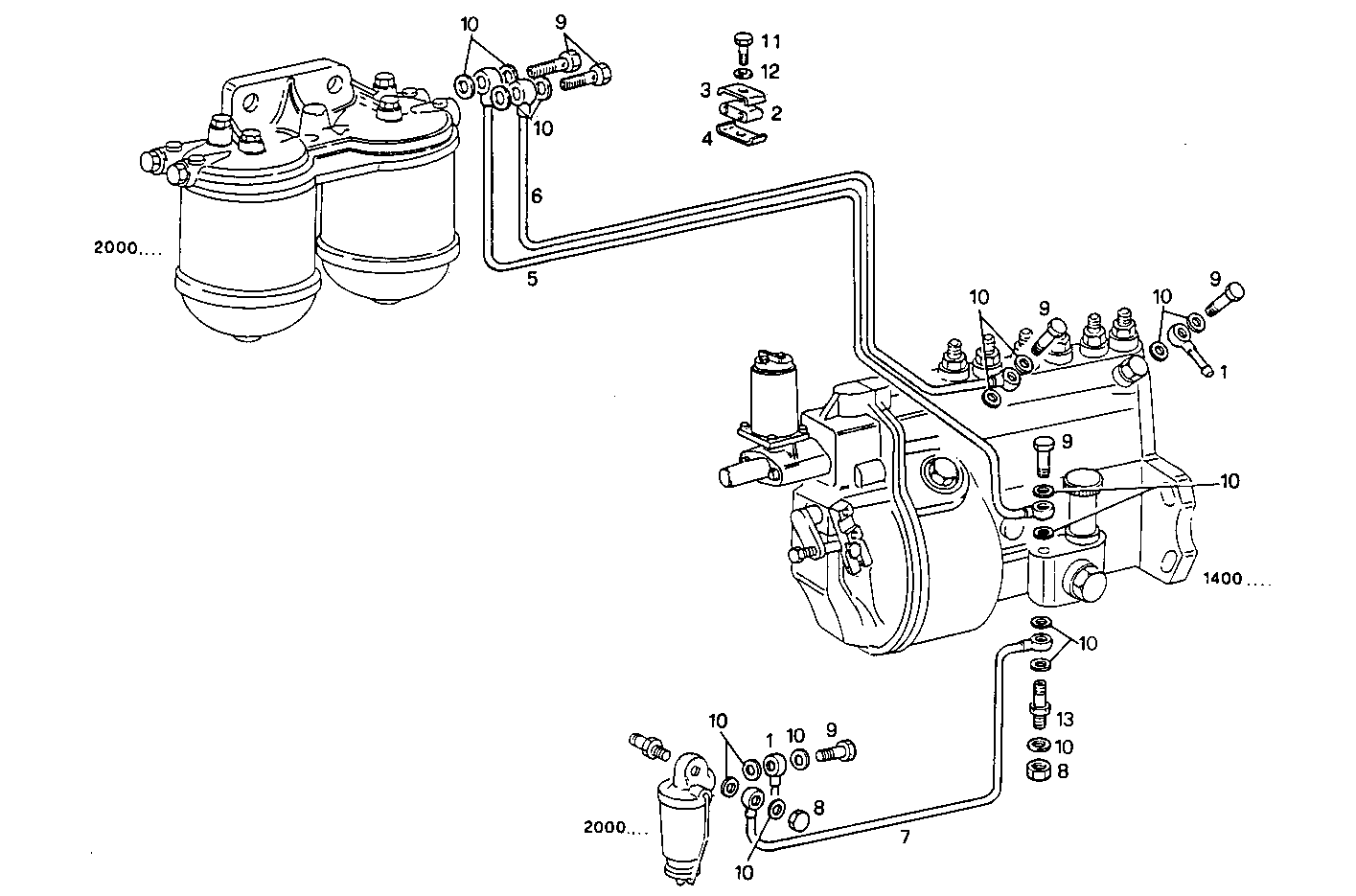 FUEL LINES - 8061M12.12 8061M12 parts diagram