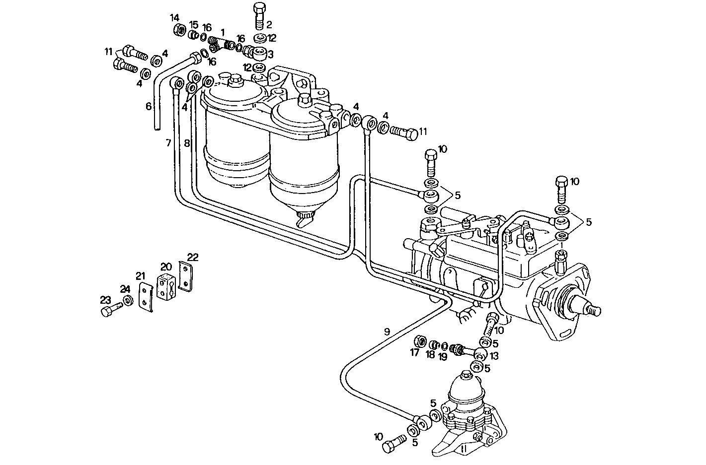 FUEL LINES - 8041i40.55 8041i40 parts diagram