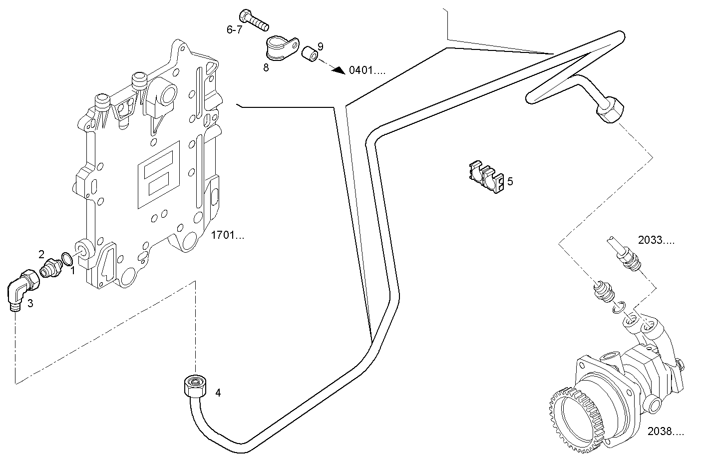 FUEL LINES - INLET TO FUEL PUMP - C10ENTX20.00A800 CURSOR 10 - TIER 3 parts diagram
