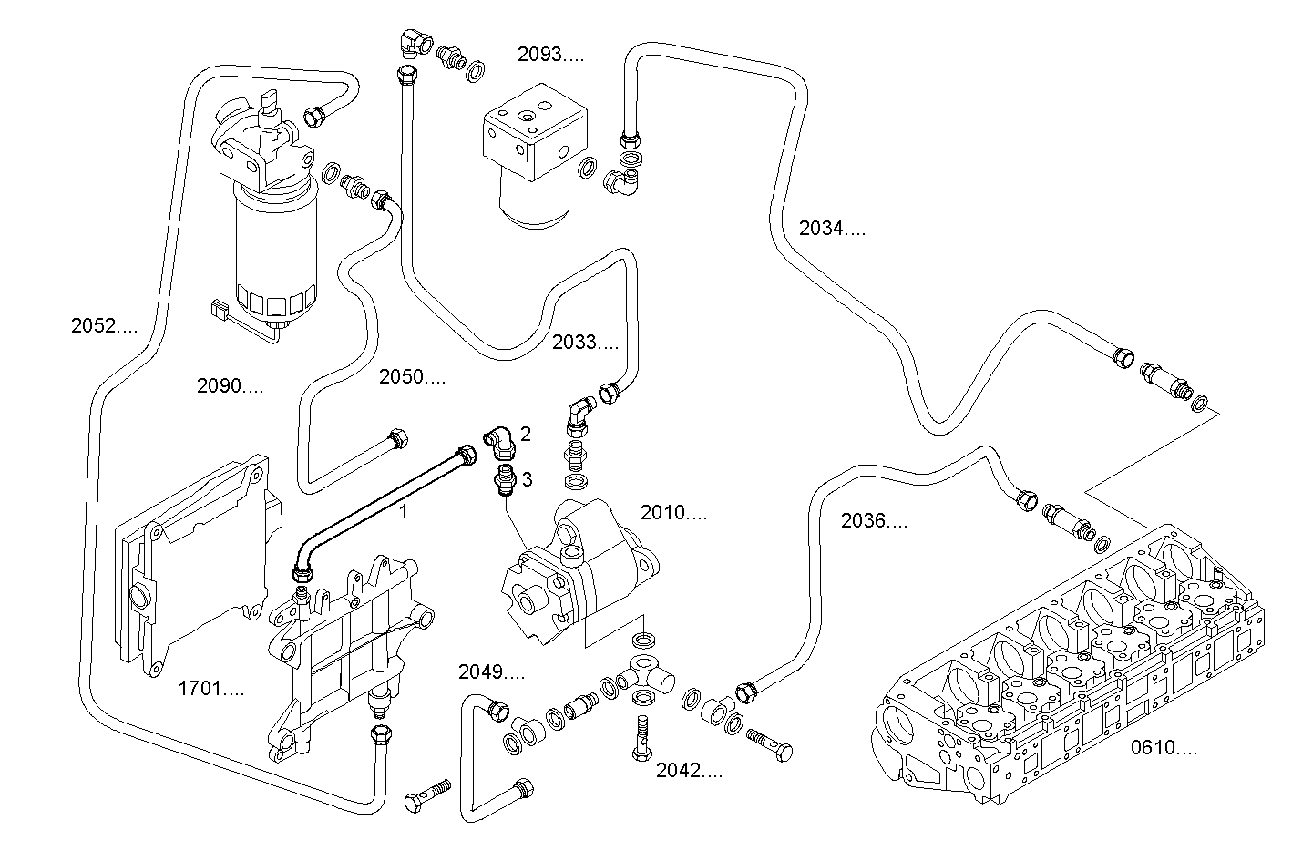 FUEL LINES - INLET TO FUEL PUMP - C78ENTC25.00A003 CURSOR 8 - EURO 3 parts diagram