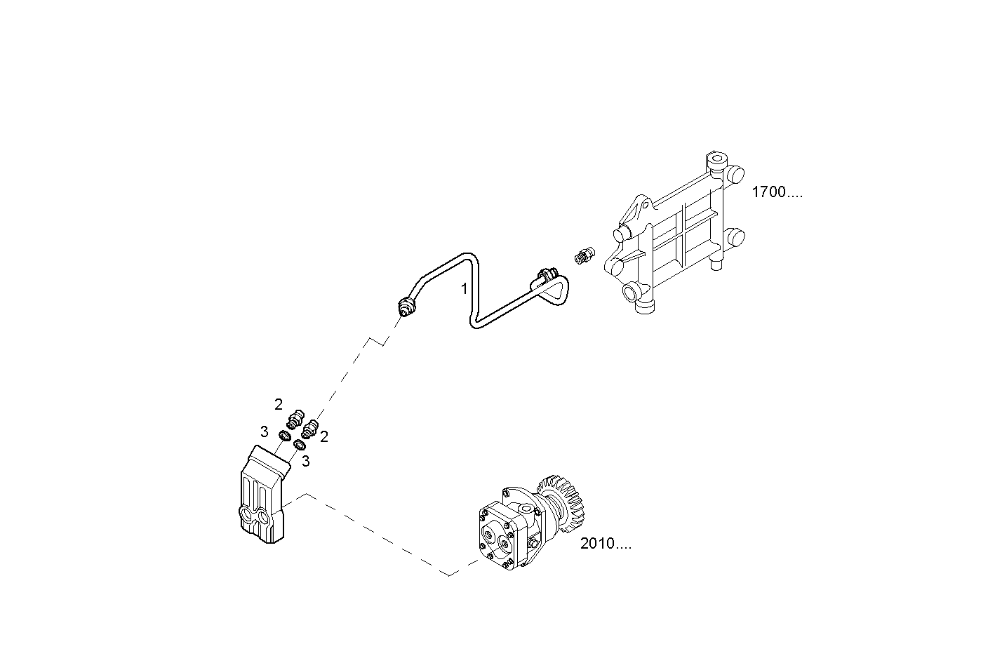 FUEL LINES - INLET TO FUEL PUMP - F3BE0684E*B101 CURSOR 13 - TIER 2 parts diagram