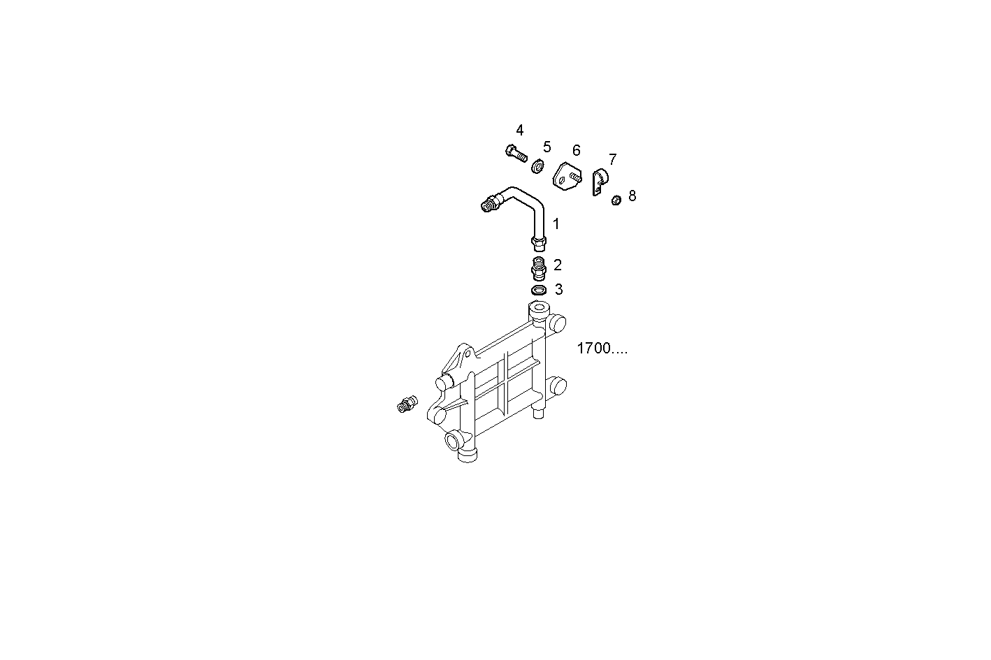 FUEL LINES - INLET TO E.C.U. - F3BE0684E*B101 CURSOR 13 - TIER 2 parts diagram