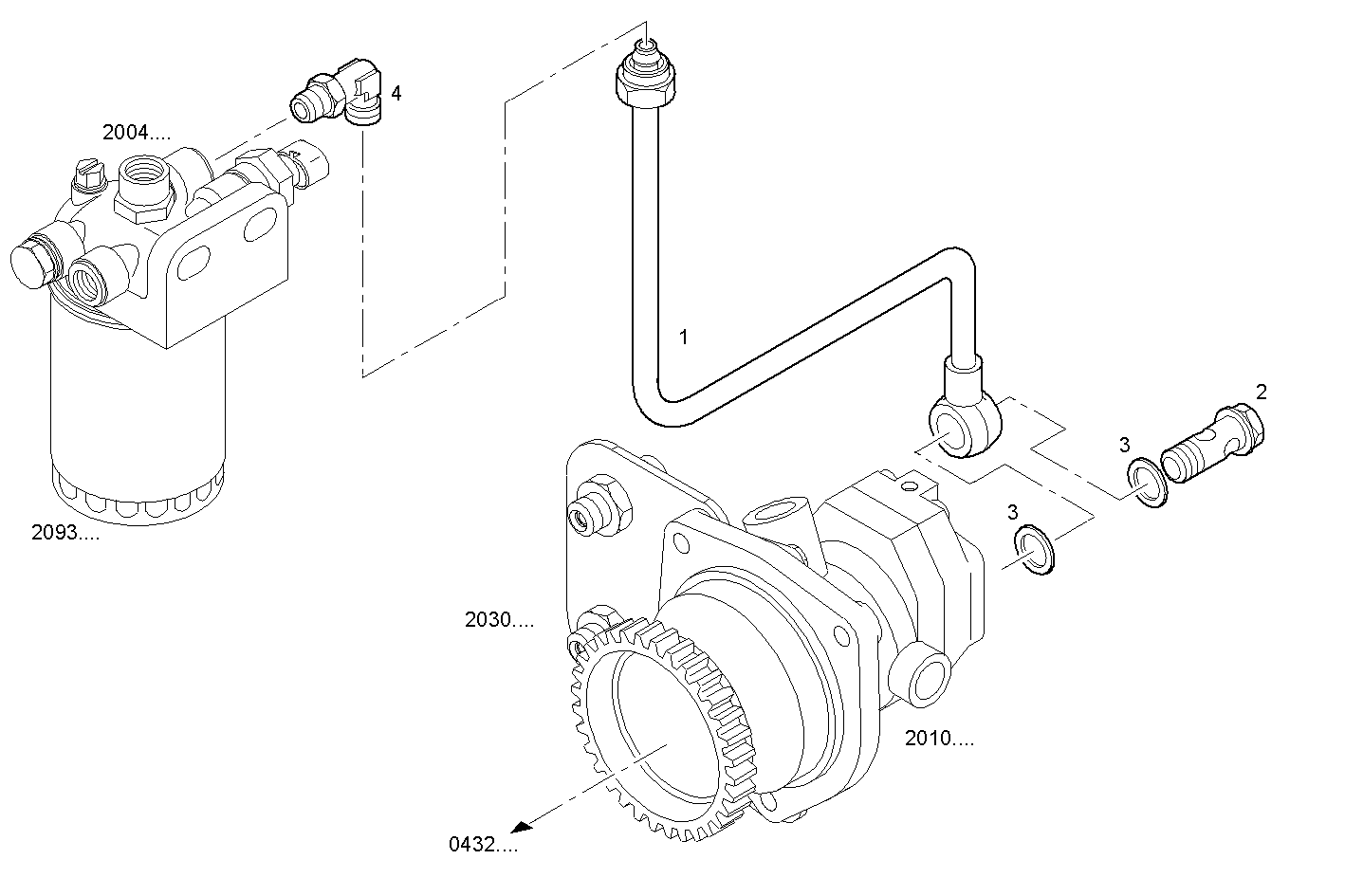 FUEL LINES -INLET TO FILTER - C13ENSM33.30 CURSOR 13 parts diagram